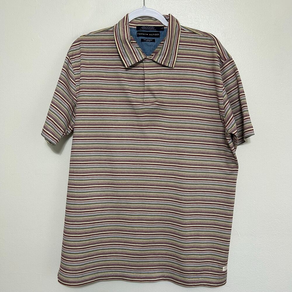 Tommy Hilfiger Men's Large Mercerized Cotton Striped Polo